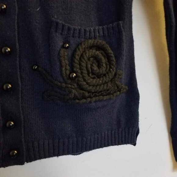 Anthropologie Moth Navy Snail Pocket Cardigan XS - Picture 7 of 10